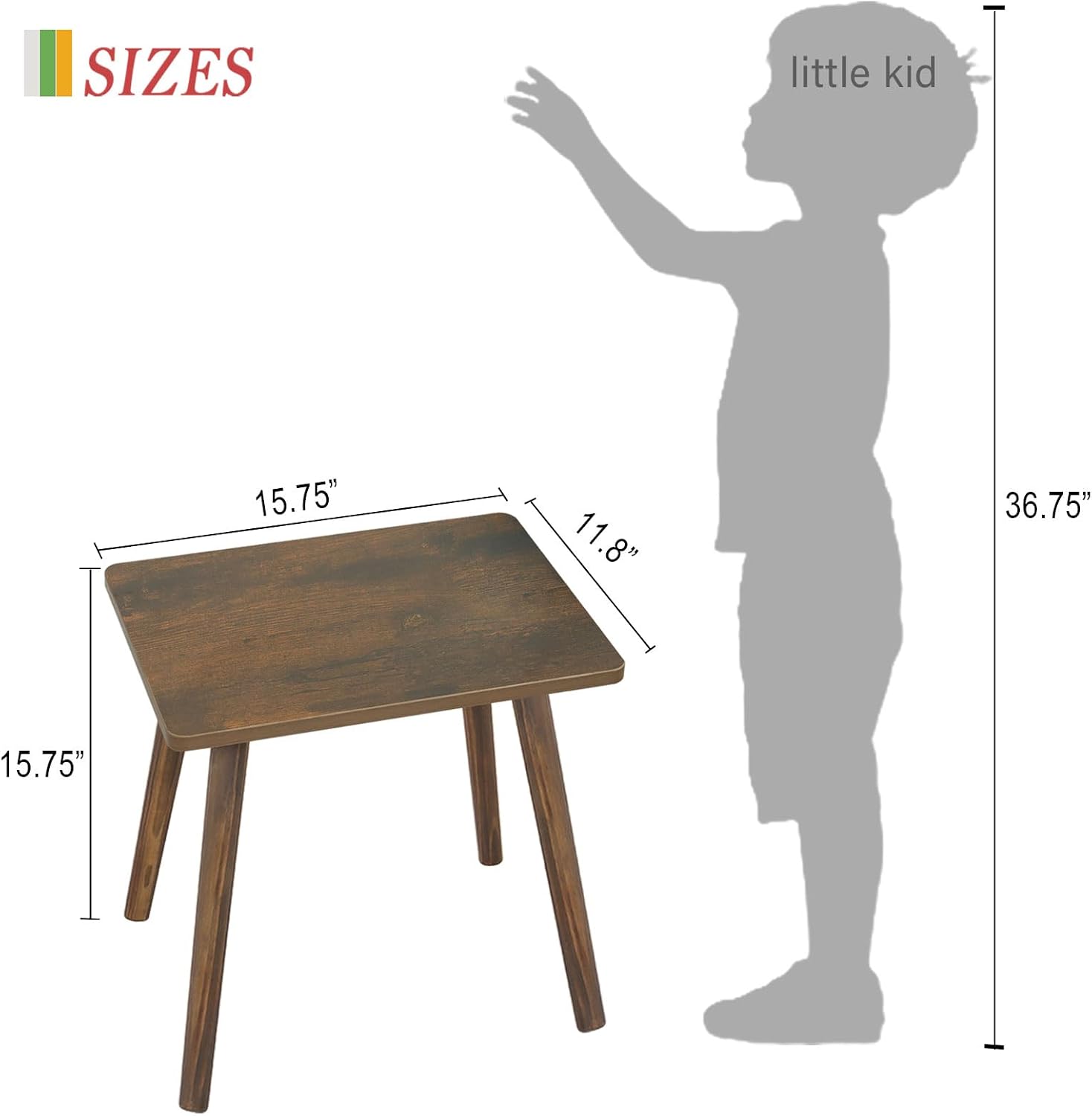 AWASEN Side Table, Small Wood End Table Living Room, Mini Bed Side Table Modern Accent Nightstand with Solid Wood for Bedroom Office Small Spaces, Rustic Brown