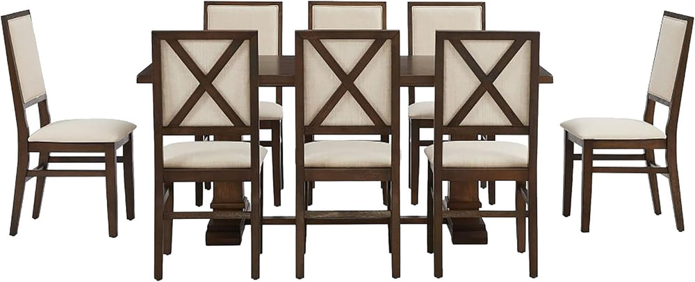 Crosley Furniture Joanna 9-Piece Modern Farmhouse Dining Table Set for 8 with...