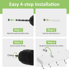 2 Pack Tie Hanger Wall Mounted, Wooden Tie Rack Belt Hanger with 24 Non Slip 180° Rotating Hooks, Belt Organizer Space Saving Tie Hanger for Closet, Tie Holder & Tie Organizer, White
