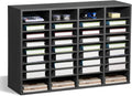 VEVOR Literature Organizer, 36 Compartments Office Mailbox with Adjustable Shelves, Wooden Mailbox Sorter Medium Density Fiberboard Office Home Classroom Storage for Files, Documents, Papers, Grey