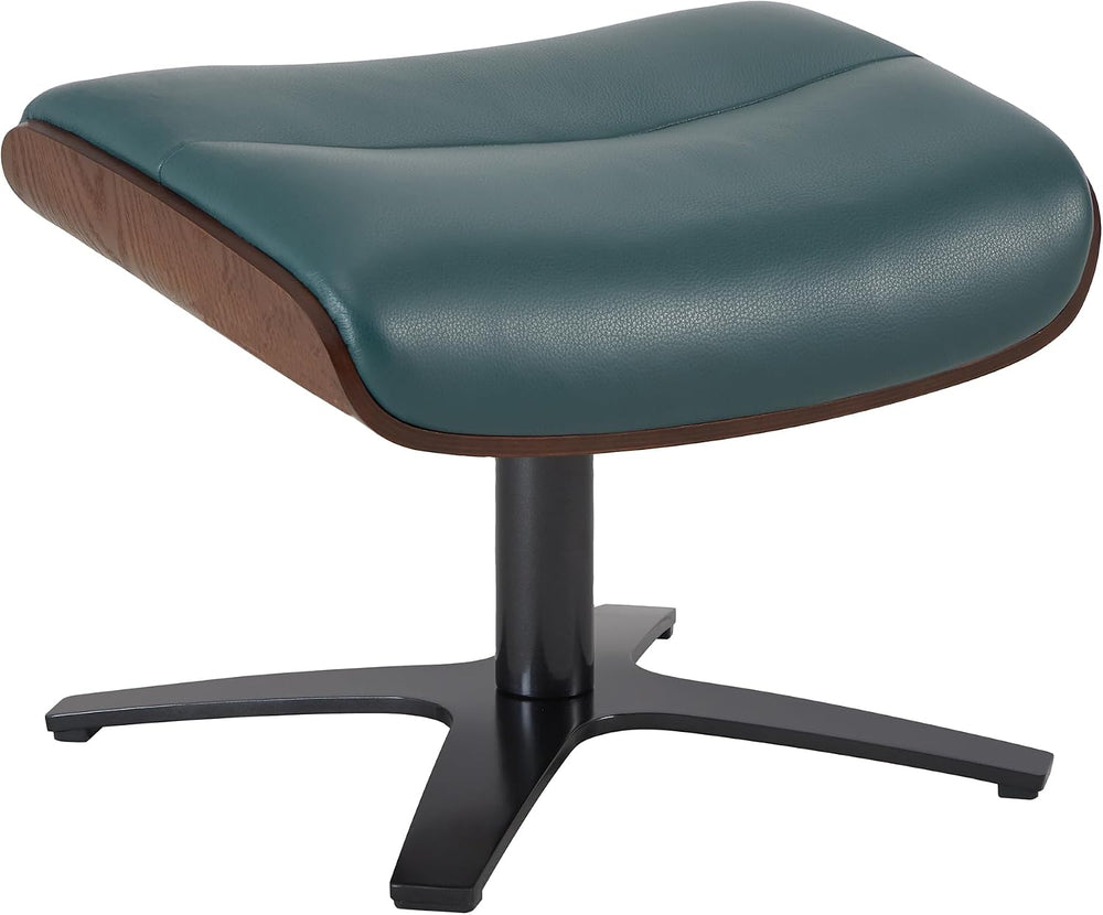 CHITA Genuine Leather Reclining Swivel Accent Chair with Ottoman, Teal | Eame...