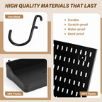 AKTOP Peg Board Wall Organizer 4-Pack – 12"x12" Black Pegboard Combination Kit with 13 Accessories for Wall, Plastic Peg Board Panels for Home, Office, Garage Tool Storage & Craft Room