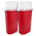 HOMZ 2-Pack Seasonal Holiday, Plastic Vertical Gift Wrap Storage Organizer, Red & Clear - Paper Wrapping Bin Containers for Christmas Gifts and Birthday Presents