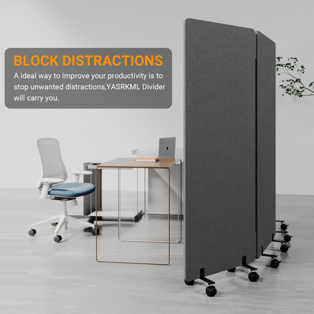 3 Panel Soundproof Room Divider, Portable Acoustic Office Divider