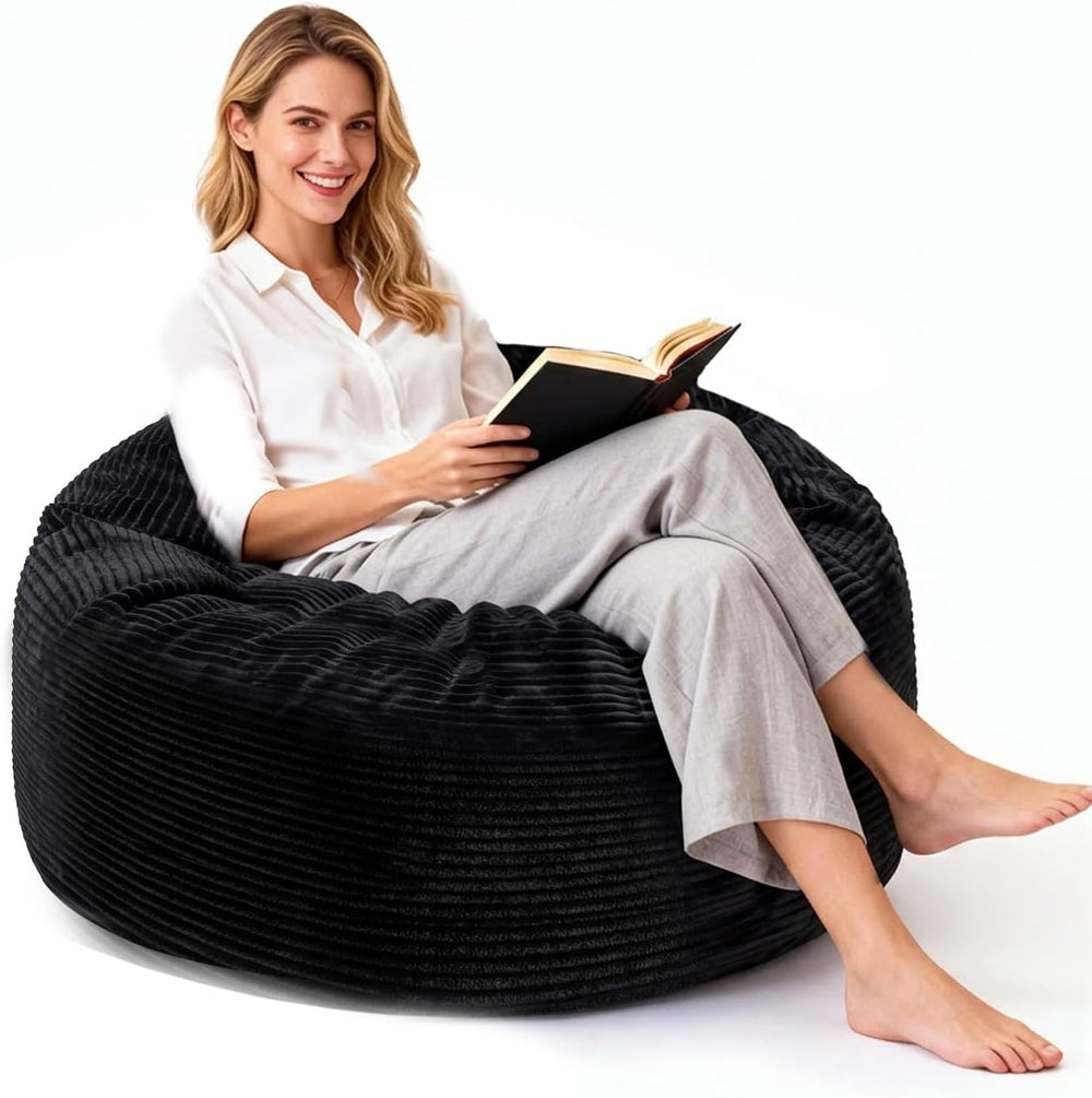Bean Bag Chairs for Teens, 3FT Bean Bag with Memory Foam Filling, Bean Bag Ch...