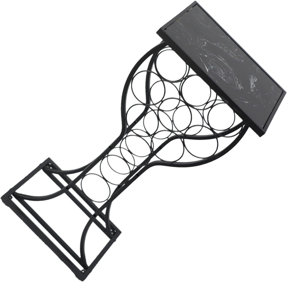 Mingzhe Metal Wine Holder with Elegant Marble Top for Wine Storage, Holds 11 ...