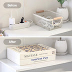 Book Shape Decorative Cable Management Box - Expandable Cable Organizer Box with Magnetic Closure for Home & Office (William Morris, Standard)