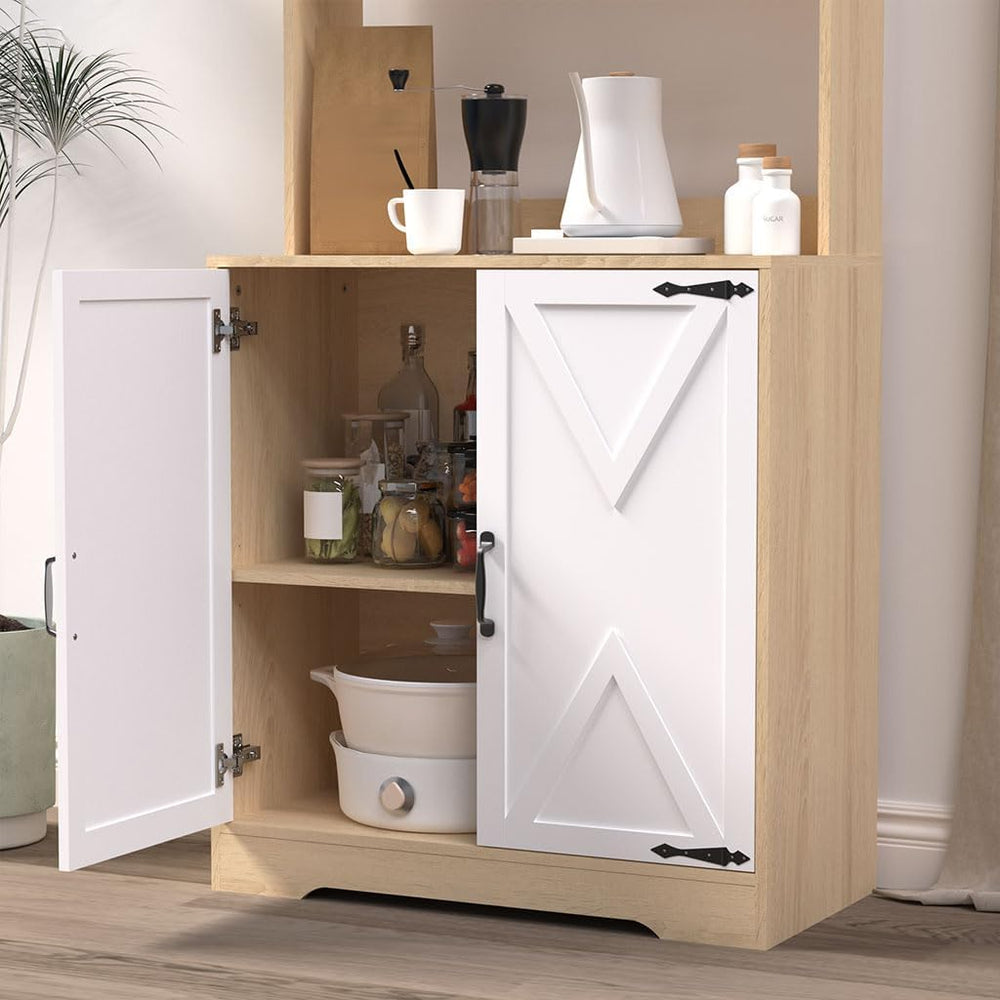 71" Kitchen Pantry Cabinet, Modern Freestanding Tall Cupboard Storage Ca...