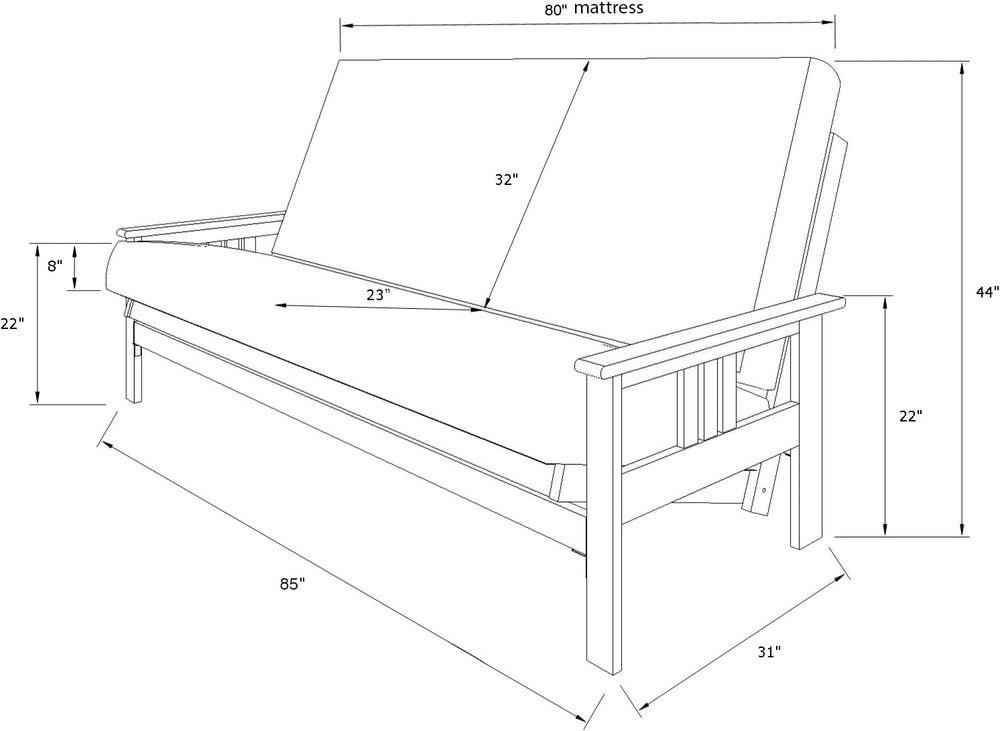 Kodiak Furniture Monterey Queen-size Futon, Storage Drawers, Butternut Finish...