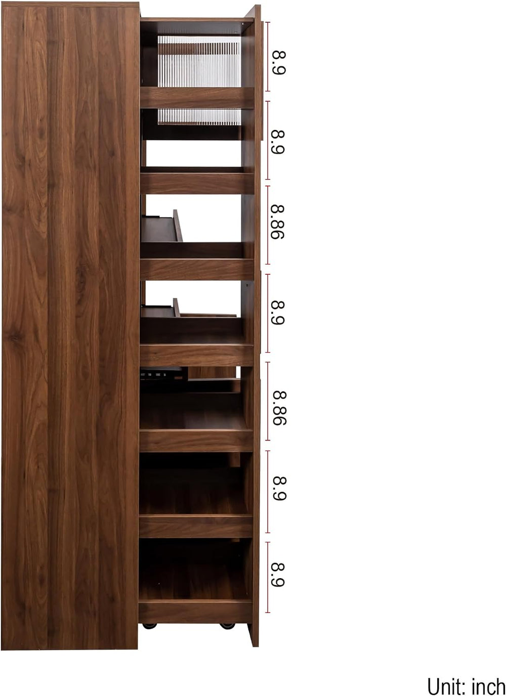roomfitters Kitchen Pantry Cabinet with Multi-Tier Pull-Out Shelves, Farmhous...
