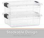 Superio Storage Bins with Lids- 8 Pack, 4.5 Qt Clear Boxes for Organizing, Stackable Plastic Containers- BPA Free, Non-Toxic, Odor Free, Organizer for Home, Office, Dorm