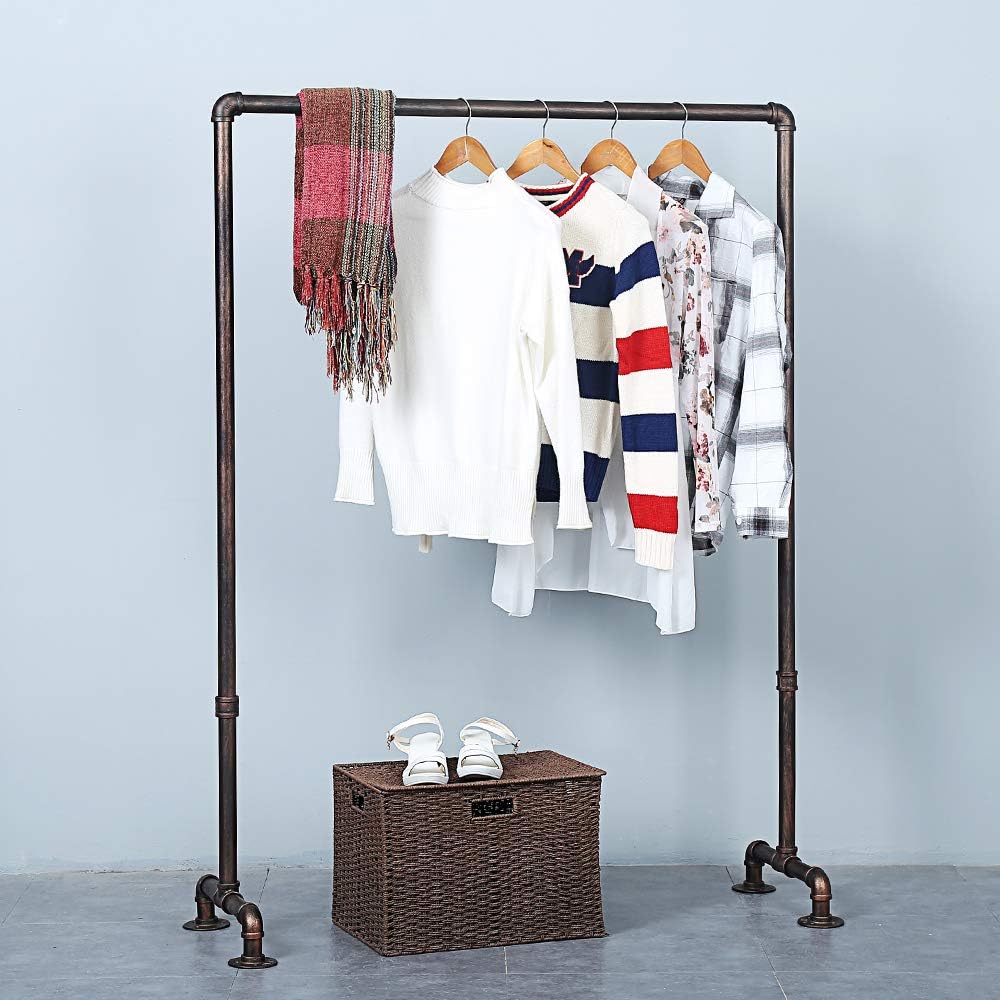 Industrial Pipe Clothing Rack 59in,Clothes Racks for Hanging Clothes,Heavy Duty Garment Display Rack