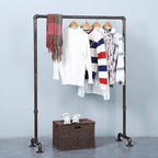 Industrial Pipe Clothing Rack 59in,Clothes Racks for Hanging Clothes,Heavy Duty Garment Display Rack