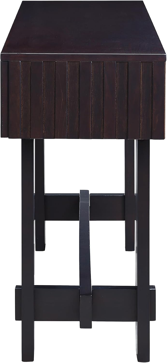 Knocbel Fluted Console Table with 3 Storage Drawers, Farmhouse Mid Century So...