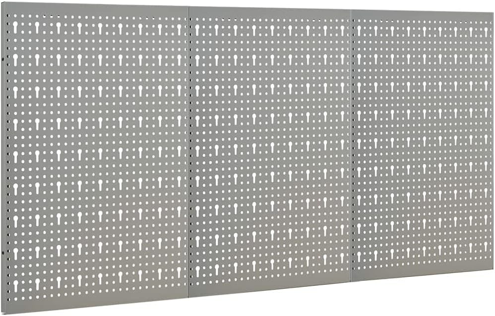 Wall-Mounted Peg Boards 3 pcs 15.7"x22.8" Steel 145349