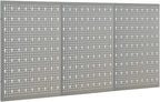 Steel Peg Board Set Wall-Mounted 3 Panels 15.7"x22.8" - Gray, Tool Organizer with Mounting Accessories,145349,Gray