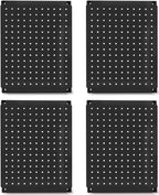 Metal Pegboard 12-Inch Tall x 16-Inch Wide Heavy Duty Wall Organizer for Home Garage Tool Storage 4pcs Black