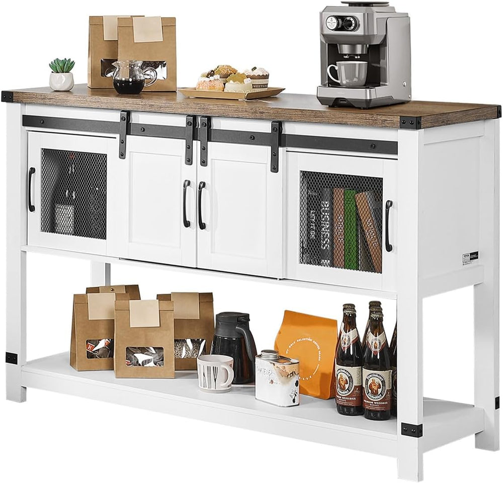 VEVOR Buffet Cabinet, 47 Inch Farmhouse Sideboard, Storage Cabinet with Barn ...