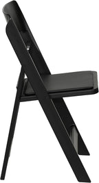 Flash Furniture Hercules Tucker Commercial Black Resin Folding Chair - Lightweight, Vinyl Padded Removable Seat, Indoor Outdoor Use, Event & Wedding Ready, Set of 4