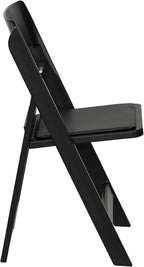 Flash Furniture Hercules Tucker Commercial Black Resin Folding Chair - Lightweight, Vinyl Padded Removable Seat, Indoor Outdoor Use, Event & Wedding Ready