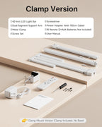ONEMIX 42" LED Desk Lamp with Clamp, Architect Desk Light with Remote, Adjustable 4-Segment Bar, 1800LM Bright, Eye-Caring Desk Lamp for Home Office, Reading, Study, Dual Monitors, Workbench (White)