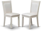 East West Furniture V077MZ001-9 9 Piece Modern Dining Table Set Includes a Rectangle Wooden Table with V-Legs and 8 Cream Linen Fabric Parson Dining Chairs, 40x72 Inch, Multi-Color