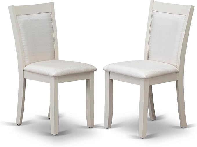 East West Furniture V097MZ001-9 9 Piece Modern Dining Table Set Includes a Rectangle Wooden Table with V-Legs and 8 Cream Linen Fabric Upholstered Parson Chairs, 40x72 Inch, Multi-Color