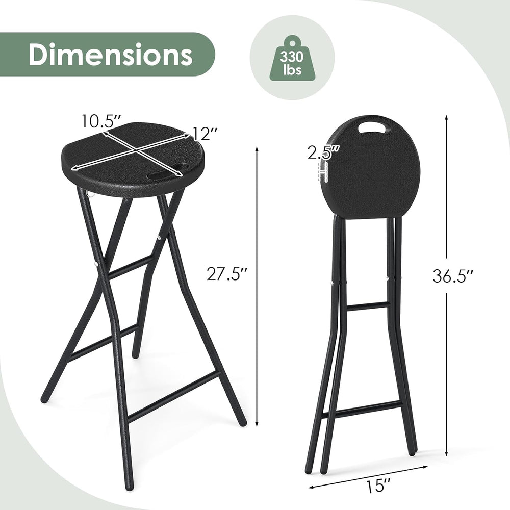 Goplus 4 Pack Folding Stool 27.5" Counter Height Backless Bar Chair