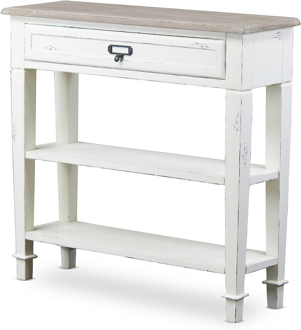 Baxton Studio Dauphine Traditional French 1-Drawer Accent Console Table, White