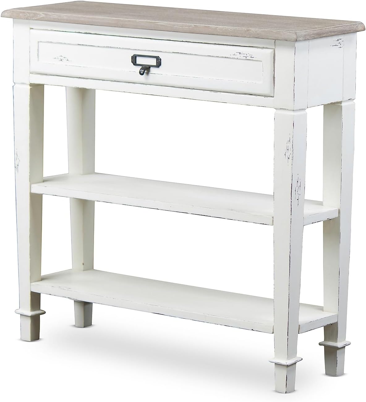Baxton Studio Dauphine Traditional French 1-Drawer Accent Console Table, White