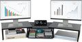 OPNICE Dual Monitor Stand Riser, Desk Organizer with Drawer, Office Desk Organizers and Accessories, Office Workspace Organization, Computer Monitor Stand for Laptop, Printer (Black)