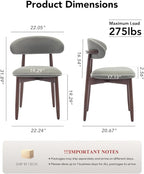 Dining Room Chairs Set of 2, Upholstered Farmhouse Dining Chairs, Modern Fabric Kitchen Chairs with Solid Wood Leg,Green