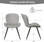 Nalupatio Dining Chairs Set of 6, Modern Dining Room Chairs Comfy Backrest Thick Upholstered Kitchen Chairs 19IN Height with Metal Legs Grey