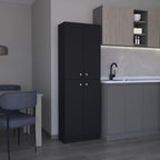 Mid-Century Pantry Storage Cabinet, Rustic Freestanding Cupboard with 5 Adjustable Shelves,for Kitchen Home