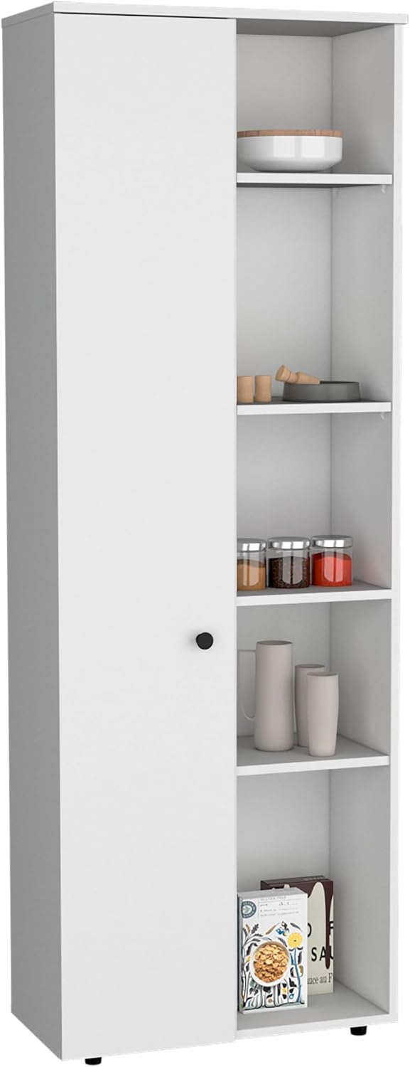 Single Door Kitchen Pantry Organizer Cabinet, Wooden Cupboard Credenza Bufffe...