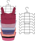 ZEDODIER 2 Pack Tank Top Hanger Space Saving, Bra Hangers for Closet Organizer, Hanging Bra Organizer Tank Tops Holder with 16 Hooks, Metal Closet Organizers and Storage Small Space Solutions, Black