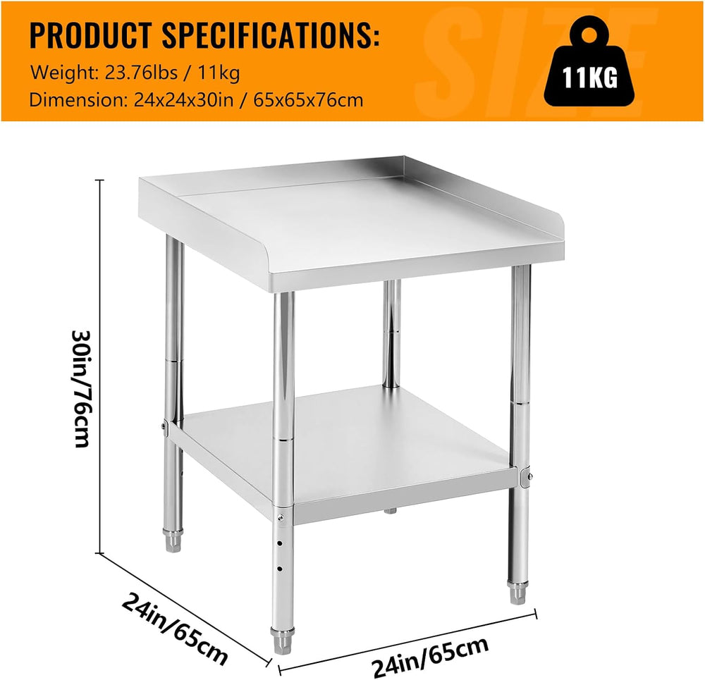 24x24x30 Inch Equipment Grill Stand Table Stainless Steel NSF Certified 400 L...