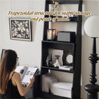 Vinta 4-Tier Wood Ladder Shelf - Stylish Open Display Rack, Floor-Standing Magazine Holder, Versatile Storage for Living Room & Study, Modern Home Decor