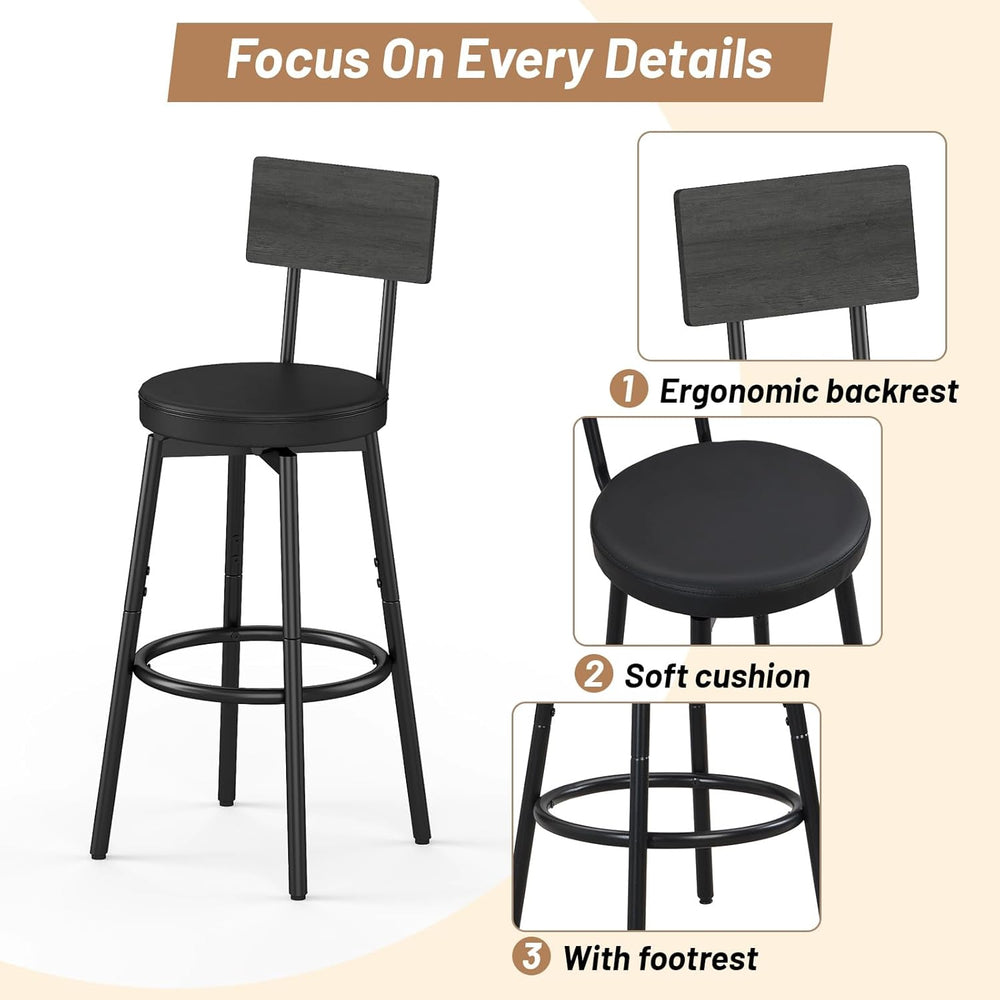 Zevemomo 5-Piece Dining Table Set, Bar Table Set for 4, Kitchen Table and Cha...