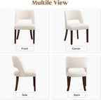 Dining Chair Set of 5,Modern Dining Room Chairs with Thick Cushions,Upholstered Linen Fabric Kitchen Chairs for Kitchen Dining Room Beige