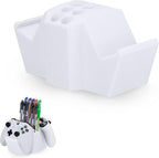Game Controller Holder & Desktop Pen Organizer Stand With Ten Slots for Pens, Pencils, Stationery, Craft Tools & More - Universal Design for PS5 XBOX SERIES X ONE PS4 SWITCH PC Gamepads - D05 - White