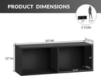 IOTXY DIY Modular Cube Bookcase - CubeXY Customizable Stackable Expandable Basic Shelving Units, 2-Cube Wooden Open Bookshelf for Miscellaneous Storage Organizer, Black