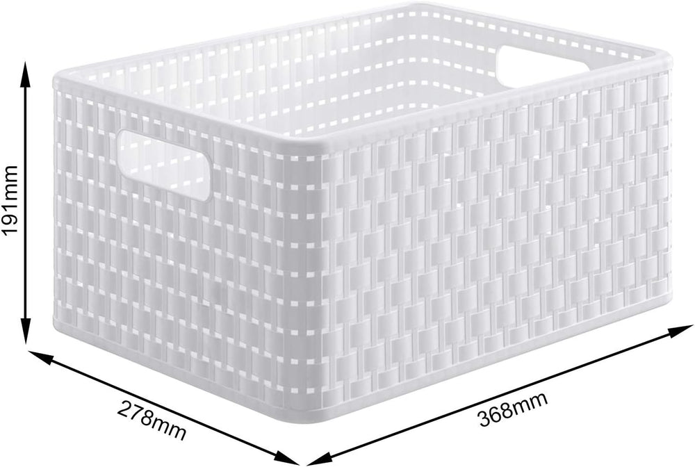 Rotho Set of 3 Country 18 Litre, White, A4/18 Liter (36,8 x 27,8 x 19,1 cm)