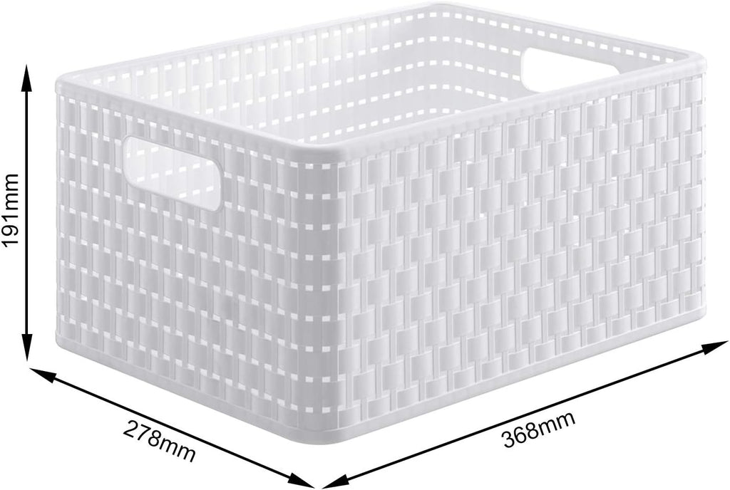 Rotho Set of 3 Country 18 Litre, White, A4/18 Liter (36,8 x 27,8 x 19,1 cm)