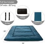 MAXYOYO Japanese Floor Mattress Futon Mattress, 4" Thicken Tatami Mat Sleeping Pad Foldable Roll Up Mat Boys Girls Dormitory Pad Kids Floor Lounger Pillow Bed, Charcoal Grey, Queen Size