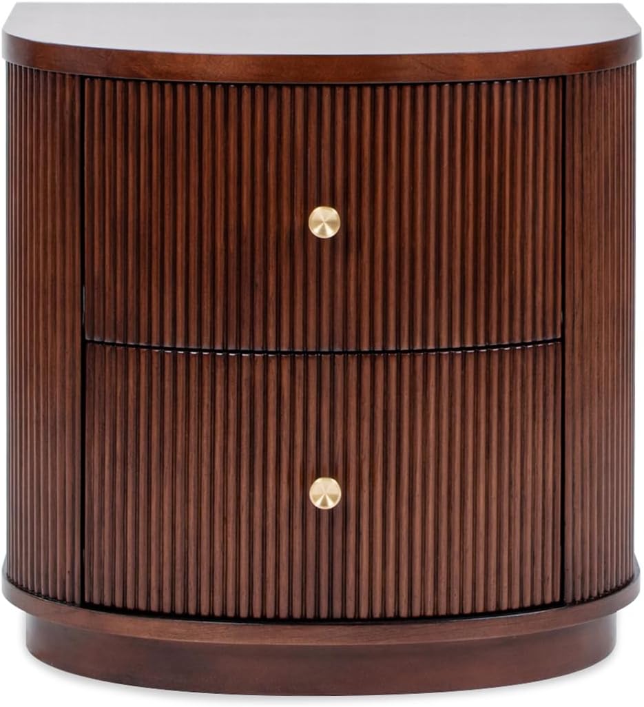 Jennifer Taylor Home Valentine 24" 2-Drawer Storage Side Table, Dark Wal...