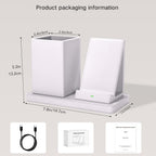 Desk Organizer with Phone Holder,White Multi-Functional Pencil Holder for Desk, Desk Organizers and Accessories for Office Art Supplies,Desk Phone Stand Charger for Desktop/Counter