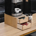 Drawer Holder for Coffee Brew - Kitchen Machine Stand Shelf Contertop - Serve Coffee Station and Pod Capsule Storage Organizer for Home Decor Office Storage Solution 2-Tier CF2D2C-Light
