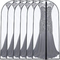 Garment Bags for Hanging Clothes 24'' x 60'' (Set of 6) Coat Covers for Closet Foldable Washable Dress Bags for Hanging Clothes for Long Dress Dance Costumes Suits Gowns Coats