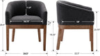 Mid Century Modern Upholstered Barrel Dining Chairs with Arms Set of 2, Farmhouse Linen Kitchen & Dining Room Chairs with Natural Hardwood Frame, 18" W Accent Chairs for Living Room Bedroom, Charcoal
